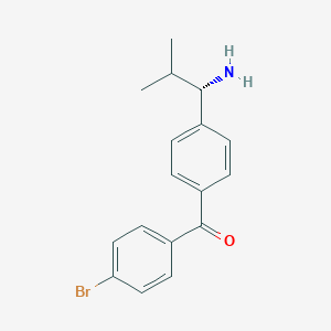 molecular formula C17H18BrNO B15226737 (S)-(4-(1-amino-2-methylpropyl)phenyl)(4-bromophenyl)methanone hydrochloride 