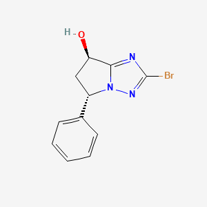 molecular formula C11H10BrN3O B15226748 Rel-(5S,7R)-2-bromo-5-phenyl-6,7-dihydro-5H-pyrrolo[1,2-b][1,2,4]triazol-7-ol 