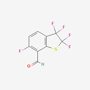 molecular formula C9H3F5OS B15226759 2,2,3,3,6-Pentafluoro-2,3-dihydrobenzo[b]thiophene-7-carbaldehyde 