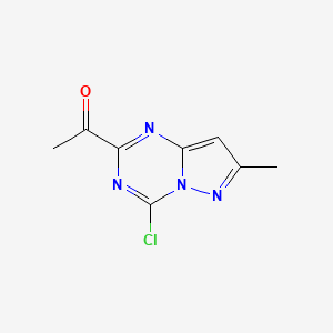 molecular formula C8H7ClN4O B15226818 1-(4-Chloro-7-methylpyrazolo[1,5-a][1,3,5]triazin-2-yl)ethan-1-one 