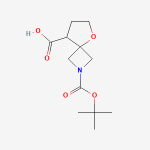 molecular formula C12H19NO5 B15226840 2-(tert-Butoxycarbonyl)-5-oxa-2-azaspiro[3.4]octane-8-carboxylic acid 