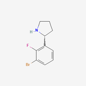 molecular formula C10H11BrFN B15226847 (R)-2-(3-Bromo-2-fluorophenyl)pyrrolidine 