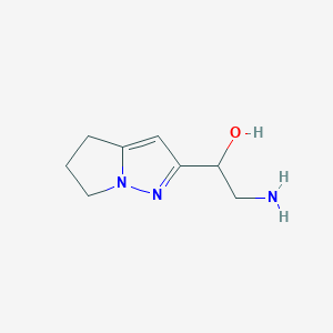 molecular formula C8H13N3O B15226893 2-Amino-1-(5,6-dihydro-4H-pyrrolo[1,2-b]pyrazol-2-yl)ethan-1-ol 