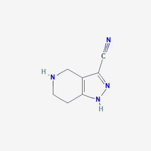 molecular formula C7H8N4 B15226913 4,5,6,7-tetrahydro-2H-pyrazolo[4,3-c]pyridine-3-carbonitrile 