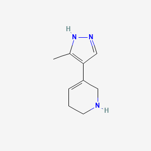 molecular formula C9H13N3 B15226936 5-(3-Methyl-1H-pyrazol-4-yl)-1,2,3,6-tetrahydropyridine 