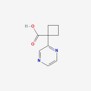 molecular formula C9H10N2O2 B15226941 1-(Pyrazin-2-yl)cyclobutane-1-carboxylic acid 