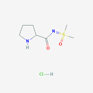 molecular formula C7H15ClN2O2S B15226943 N-(dimethyl(oxo)-l6-sulfaneylidene)pyrrolidine-2-carboxamide hydrochloride 