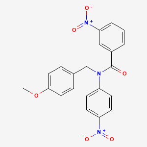 molecular formula C21H17N3O6 B15226945 N-(4-Methoxybenzyl)-3-nitro-N-(4-nitrophenyl)benzamide 