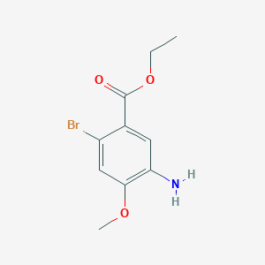 molecular formula C10H12BrNO3 B15226956 Ethyl 5-Amino-2-bromo-4-methoxybenzoate 