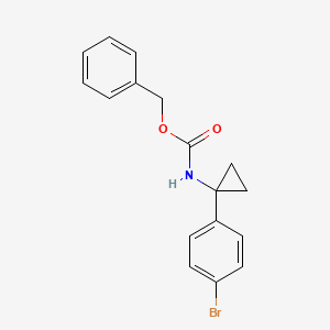 molecular formula C17H16BrNO2 B1522696 Benzyl (1-(4-bromophenyl)cyclopropyl)carbamate CAS No. 1187386-06-6