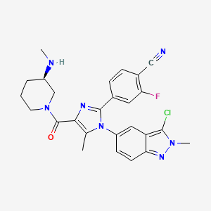 (R)-4-(1-(3-Chloro-2-methyl-2H-indazol-5-yl)-5-methyl-4-(3-(methylamino)piperidine-1-carbonyl)-1H-imidazol-2-yl)-2-fluorobenzonitrile