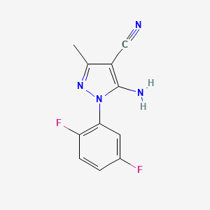 molecular formula C11H8F2N4 B1522697 5-氨基-1-(2,5-二氟苯基)-3-甲基-1H-吡唑-4-腈 CAS No. 1072944-86-5