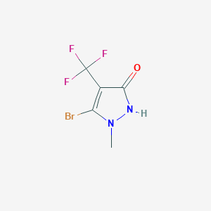 molecular formula C5H4BrF3N2O B15226974 5-Bromo-1-methyl-4-(trifluoromethyl)-1,2-dihydro-3H-pyrazol-3-one 