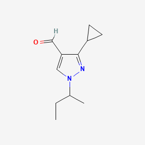 molecular formula C11H16N2O B15226977 1-(sec-Butyl)-3-cyclopropyl-1H-pyrazole-4-carbaldehyde 