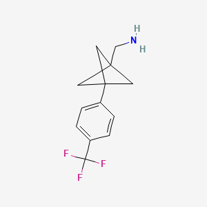 molecular formula C13H14F3N B15226982 (3-(4-(Trifluoromethyl)phenyl)bicyclo[1.1.1]pentan-1-yl)methanamine 