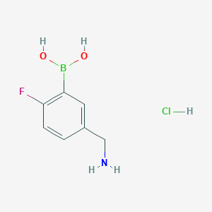 molecular formula C7H10BClFNO2 B1522701 (5-(Aminomethyl)-2-fluorophenyl)boronic acid hydrochloride CAS No. 1072946-46-3