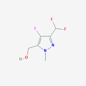 molecular formula C6H7F2IN2O B15227012 (3-(Difluoromethyl)-4-iodo-1-methyl-1H-pyrazol-5-yl)methanol 