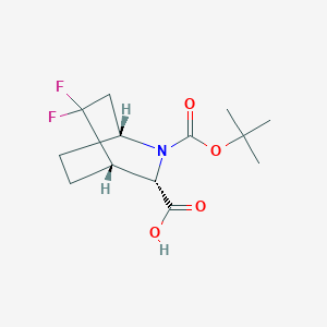 molecular formula C13H19F2NO4 B15227017 (1R,3S,4S)-2-(tert-Butoxycarbonyl)-5,5-difluoro-2-azabicyclo[2.2.2]octane-3-carboxylic acid 