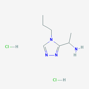molecular formula C7H16Cl2N4 B1522704 [1-(4-Propyl-4H-1,2,4-triazol-3-yl)ethyl]amine dihydrochloride CAS No. 1255717-16-8