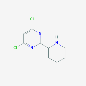 molecular formula C9H11Cl2N3 B15227061 4,6-Dichloro-2-(piperidin-2-yl)pyrimidine 