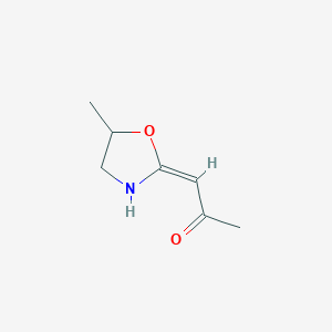 molecular formula C7H11NO2 B152271 (E)-1-(5-Methyloxazolidin-2-ylidene)propan-2-one CAS No. 126979-01-9