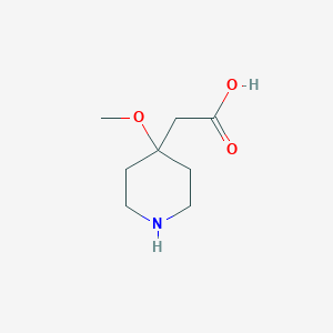 molecular formula C8H15NO3 B15227122 2-(4-Methoxypiperidin-4-yl)acetic acid 