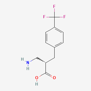 molecular formula C11H12F3NO2 B15227126 (S)-3-Amino-2-(4-(trifluoromethyl)benzyl)propanoic acid 