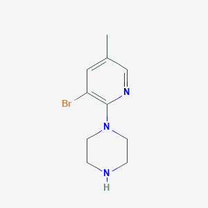 molecular formula C10H14BrN3 B1522713 1-(3-Bromo-5-methylpyridin-2-yl)piperazine CAS No. 1187386-35-1