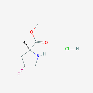 molecular formula C7H13ClFNO2 B15227132 Methyl (2S,4R)-4-fluoro-2-methylpyrrolidine-2-carboxylate hydrochloride 