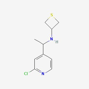 molecular formula C10H13ClN2S B15227172 N-(1-(2-Chloropyridin-4-yl)ethyl)thietan-3-amine 