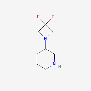 molecular formula C8H14F2N2 B15227180 3-(3,3-Difluoroazetidin-1-yl)piperidine 