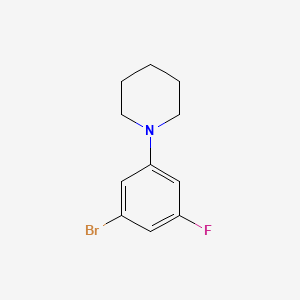 molecular formula C11H13BrFN B1522719 1-Bromo-3-fluoro-5-piperidinobenzene CAS No. 1187385-76-7