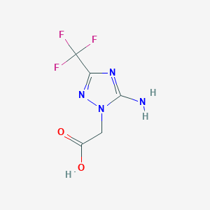 molecular formula C5H5F3N4O2 B15227222 (5-Amino-3-trifluoromethyl-[1,2,4]triazol-1-yl)-acetic acid 