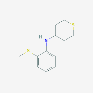 molecular formula C12H17NS2 B15227256 N-(2-(Methylthio)phenyl)tetrahydro-2H-thiopyran-4-amine 