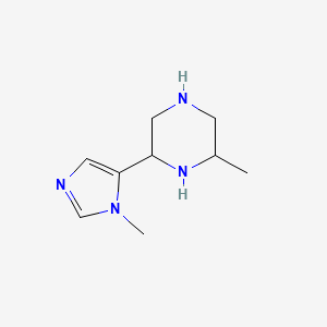 molecular formula C9H16N4 B15227288 2-Methyl-6-(1-methyl-1H-imidazol-5-yl)piperazine 