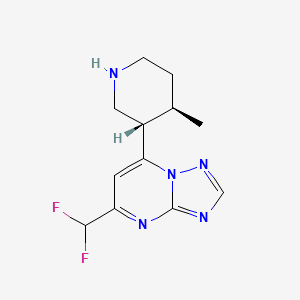 molecular formula C12H15F2N5 B15227290 5-(Difluoromethyl)-7-((3S,4R)-4-methylpiperidin-3-yl)-[1,2,4]triazolo[1,5-a]pyrimidine 