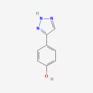 molecular formula C8H7N3O B15227333 Phenol, 4-(1H-1,2,3-triazol-4-yl)- CAS No. 89221-21-6