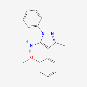 molecular formula C17H17N3O B15227369 4-(2-Methoxyphenyl)-3-methyl-1-phenyl-1H-pyrazol-5-amine 