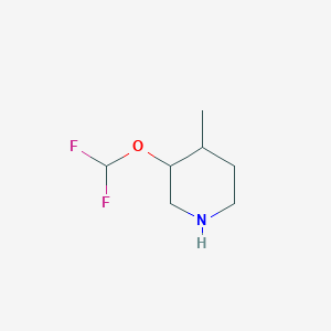 molecular formula C7H13F2NO B15227382 3-(Difluoromethoxy)-4-methylpiperidine 