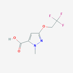 molecular formula C7H7F3N2O3 B15227398 1-Methyl-3-(2,2,2-trifluoroethoxy)-1H-pyrazole-5-carboxylic acid 