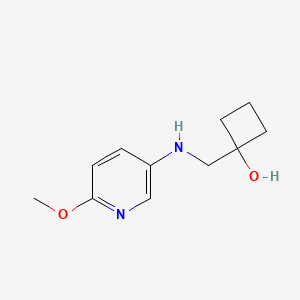 molecular formula C11H16N2O2 B15227411 1-(((6-Methoxypyridin-3-yl)amino)methyl)cyclobutan-1-ol 