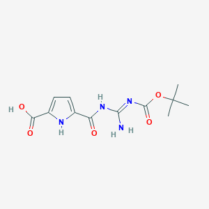 molecular formula C12H16N4O5 B15227423 5-[[(E)-N'-[(2-methylpropan-2-yl)oxycarbonyl]carbamimidoyl]carbamoyl]-1H-pyrrole-2-carboxylic acid CAS No. 848679-88-9