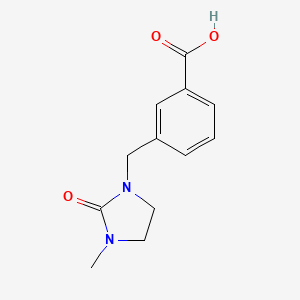 molecular formula C12H14N2O3 B15227454 3-((3-Methyl-2-oxoimidazolidin-1-yl)methyl)benzoic acid 