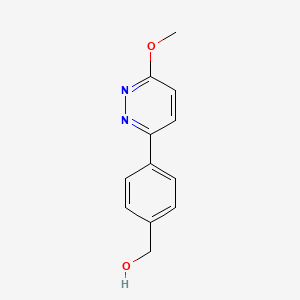 molecular formula C12H12N2O2 B15227460 4-(6-Methoxypyridazin-3-yl)benzyl alcohol 