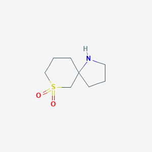 molecular formula C8H15NO2S B15227478 7-Thia-1-azaspiro[4.5]decane 7,7-dioxide 