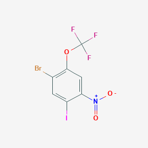 molecular formula C7H2BrF3INO3 B1522748 1-溴-5-碘-4-硝基-2-(三氟甲氧基)苯 CAS No. 1187386-19-1