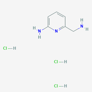 molecular formula C6H12Cl3N3 B15227484 6-(Aminomethyl)pyridin-2-amine trihydrochloride 