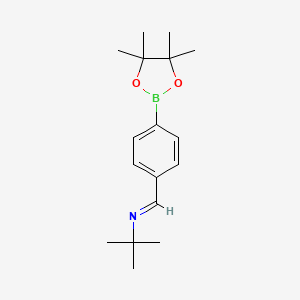 molecular formula C17H26BNO2 B1522749 4-(叔丁基亚氨基甲基)苯硼酸二乙二醇酯 CAS No. 1218790-47-6