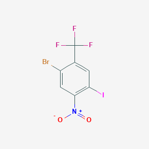 molecular formula C7H2BrF3INO2 B1522750 1-Bromo-4-iodo-5-nitro-2-(trifluoromethyl)benzene CAS No. 1187385-82-5