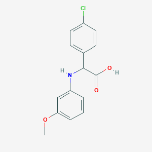 molecular formula C15H14ClNO3 B15227537 (4-Chloro-phenyl)-(3-methoxy-phenylamino)-acetic acid CAS No. 725253-08-7